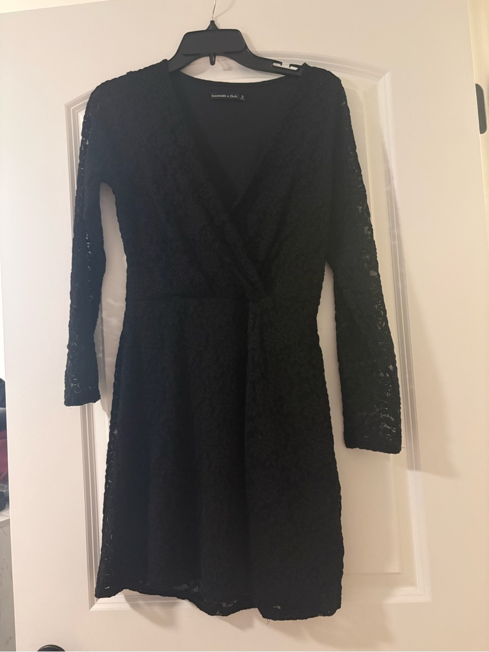 Abercrombie & Fitch Black Lace Wrap Dress - Long Sleeve